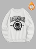 Sweat-shirt Pull-over Vintage Thermique à Lettre LOS ANGELES CALIFORNIA à Doublure en Laine Style Streetwear L Blanc