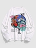 Sweat-shirt Ras du Cou à Imprimé Lettres Sitispirit 2xl Blanc