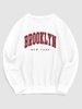 Sweat-shirt Ras du Cou à Imprimé Lettres Style Noël L Blanc