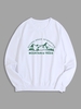 Sweat-shirt Simple à Imprimé MOUNTAIN TREES et Paysage S Blanc