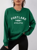 Sweat-shirt Sportif à Imprimé Soleil Graphique L Vert profond
