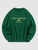 Sweat-shirt Sportif à Lettre EAST HAMPTON à Col Rond M Vert profond
