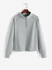 Sweat-shirt Sportif Zippé en Couleur Unie à Manches Raglan Gymnase d