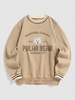 Sweat-shirt Style Collège Motif de Lettre POLAR BEAR Doublure Polaire Xl Café lumière