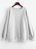 Sweat-shirt Surdimensionné Doublure en Laine à Col Rond S Gris