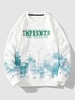 Sweat-shirt Teinté Lettre Gaufrée M Blanc