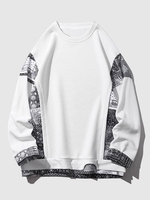 Sweat-shirt Texturé à Motif Paisley Ethnique L Blanc