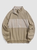 Sweat-shirt Texturé Motif Géométrique à 1 / 4 Zip L Brun ours