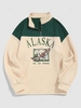 Sweat-shirt Vintage Pour Homme Graphique à Imprimé Aigle et Lettre en Laine en Blocs de Couleurs Xxl Jaune clair