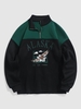 Sweat-shirt Vintage Pour Homme Graphique à Imprimé Aigle et Lettre en Laine en Blocs de Couleurs Xxl Multi a