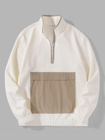 Sweat-shirt Zippé Contrasté en Blocs de Couleurs à Passepoil Xl Multi b