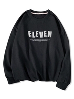 Sweat-shirt Motif de Slogan à Goutte Epaule S Noir