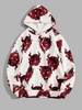 Sweat à Capuche Motif de Démon avec Poche en Avant 2xl Blanc