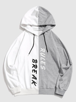 Sweat à Capuche Panneau Bicolore Break Rules L Gris clair