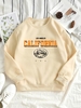 Sweatshirt à Col Rond à Imprimé Californie Thermique à Doublure M Café lumière