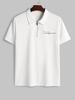 T-shirt à 1 / 4 Zip à Imprimé California à Col Polo M Blanc