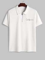 T-shirt à 1 / 4 Zip à Imprimé California à Col Polo M Blanc