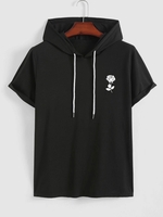 T-shirt à Capuche à Imprimé Rose Streetwear Xxl Noir