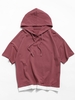 T-shirt à Capuche en Blocs de Couleurs Jointif à Manches Courtes Xl Châtaigne rouge