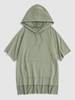 T-shirt à Capuche Haut Bas à Fente Latérale S Vert clair