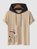 T-shirt à Capuche Style Chinois Motif de Fleur Streetwear Xl Café lumière