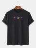 T-Shirt à Col Ras-de-Cou à Imprimé Cocotiers L Noir