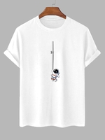T-shirt à Imprimé Astronaute Graphique à Manches Courtes 2xl Blanc