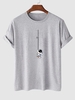 T-shirt à Imprimé Astronaute Graphique à Manches Courtes 2xl Gris clair