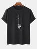 T-shirt à Imprimé Astronaute Graphique à Manches Courtes L Noir