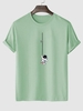 T-shirt à Imprimé Astronaute Graphique à Manches Courtes L Vert clair