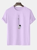 T-shirt à Imprimé Astronaute Graphique à Manches Courtes L Violet clair