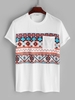 T-shirt à Imprimé Aztèque Graphique avec Poche en Avant Xl Blanc