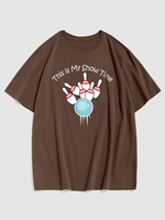 T-shirt à Imprimé Boule de Bowling à Col Rond Xl Café