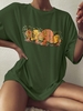 T-shirt à Imprimé Champignon à Goutte Epaule S Vert profond