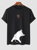 T-shirt à Imprimé Chat Amusant Boule L Noir