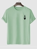 T-shirt à Imprimé Cœur et Carte à jouer L Vert clair