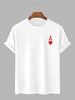T-shirt à Imprimé Cœur et Carte à jouer M Blanc