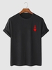 T-shirt à Imprimé Cœur et Carte à jouer S Noir