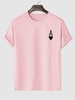 T-shirt à Imprimé Cœur et Carte à jouer S Rose clair