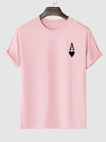 T-shirt à Imprimé Cœur et Carte à jouer S Rose clair