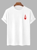 T-shirt à Imprimé Cœur et Carte à jouer Xl Blanc