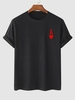 T-shirt à Imprimé Cœur et Carte à jouer Xl Noir