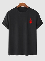 T-shirt à Imprimé Cœur et Carte à jouer Xl Noir