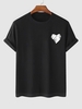 T-shirt à Imprimé Cœur Graphique à Manches Courtes Xxl Noir