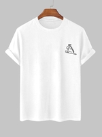 T-shirt à Imprimé Dinosaure à Manches Courtes S Blanc