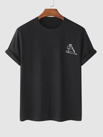 T-shirt à Imprimé Dinosaure à Manches Courtes S Noir