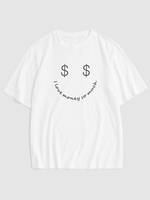 T-shirt à Imprimé Dollars et Lettre L Blanc