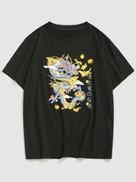 T-shirt à Imprimé Dragon D