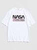 T-Shirt à Imprimé Drapeau Américain Style Graphique M Blanc