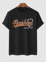T-shirt à Imprimé Etoile Basketball Brooklyn à Manches Courtes L Noir